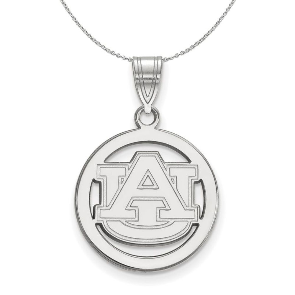 Sterling Silver Auburn U Small Circle Pendant Necklace - 18 Inch